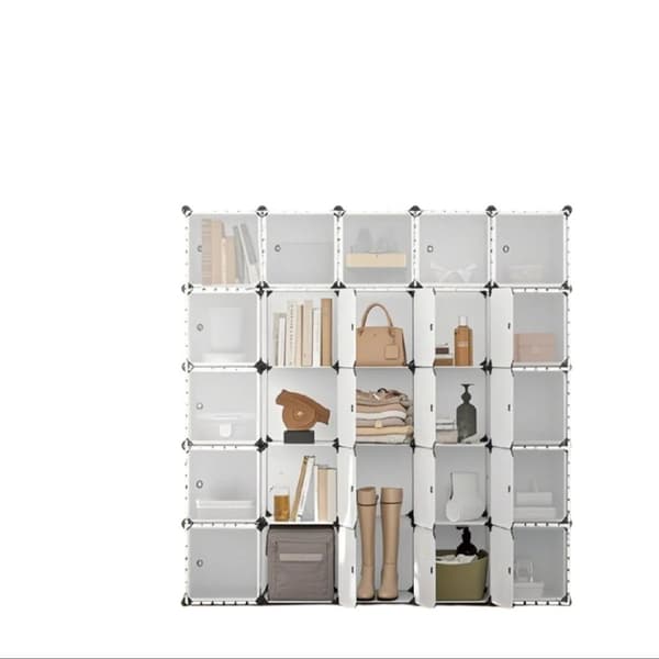 Rootz Shelf System Shoe Shelf - Lagringsenhet - Modulär arrangör - Hållbar PP -plast och metall - 153 x 133 x 31 cm