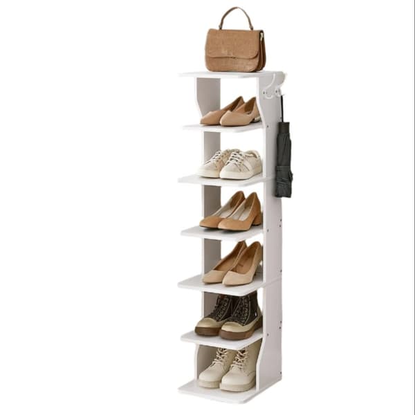 Rootz Schuhregal - smal stående hylla - Space -Saving Shoe Storage - 7 nivåer - 30 x 26,4 x 110,4 cm