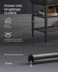 Pikkukuva 5 / 8: Rootz Shoe Bench - Jalkineiden järjestäjä - sisäänkäynnin istuin - Kestävä teräs ja PU -nahka - 30 x 100 x 50 cm