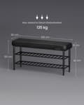 Pikkukuva 7 / 8: Rootz Shoe Bench - Jalkineiden järjestäjä - sisäänkäynnin istuin - Kestävä teräs ja PU -nahka - 30 x 100 x 50 cm