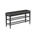 Pikkukuva 1 / 8: Rootz Shoe Bench - Jalkineiden järjestäjä - sisäänkäynnin istuin - Kestävä teräs ja PU -nahka - 30 x 100 x 50 cm