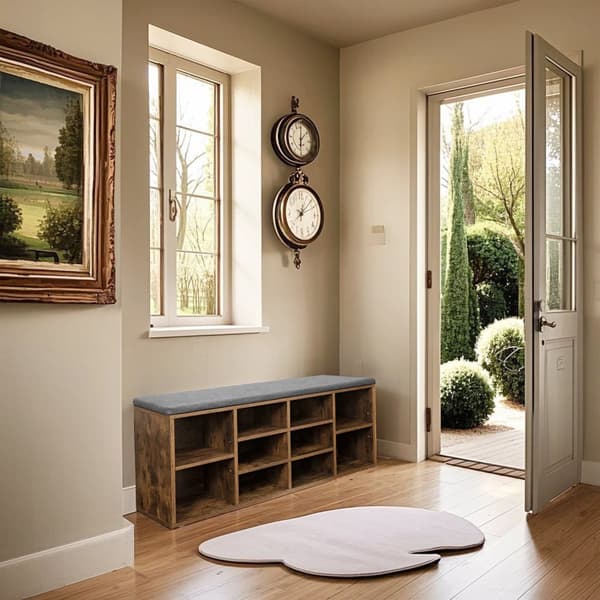 Rootz Shoe Bench - Skohylde - Rumbesparende arrangør - 10 rum - 104 cm x 30 cm x 48 cm for optimal opbevaring