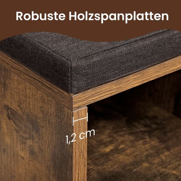 Rootz Shoe Bench - Skohylde - Rumbesparende arrangør - 10 rum - 104 cm x 30 cm x 48 cm for optimal opbevaring
