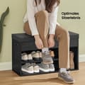 Miniatyrbillede 3 af 6: Rootz Shoe Bench med opbevaring - Indgangsbænk - skoarrangør - godt polstret - 3 åbne rum - 30x80x44cm