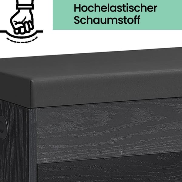 Rootz Shoe Bench med opbevaring - Indgangsbænk - skoarrangør - godt polstret - 3 åbne rum - 30x80x44cm