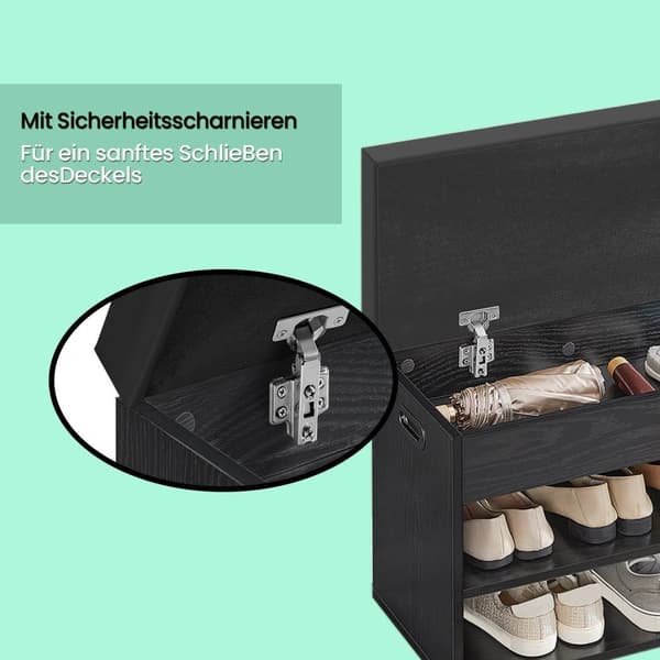 Rootz Shoe Bench med opbevaring - Indgangsbænk - skoarrangør - godt polstret - 3 åbne rum - 30x80x44cm