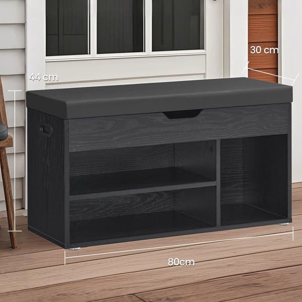 Rootz Shoe Bench med opbevaring - Indgangsbænk - skoarrangør - godt polstret - 3 åbne rum - 30x80x44cm