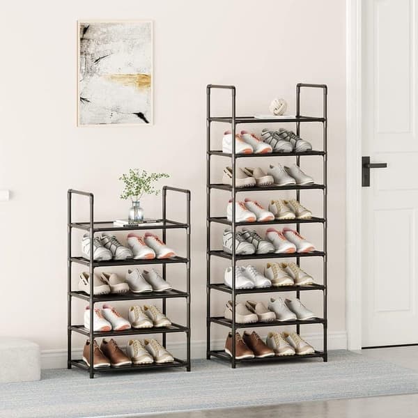 Bomclap Skohylla med 8 nivåer 46x28x140 cm – Vertikal, smal och hög plastförvaring, skoorganisatör