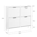 Pikkukuva 3 / 11: SoBuy Kenkäkaappi 4 ovea | Tilaa 8-12 kenkäparia – Käytävään ja makuuhuoneeseen 100x19x90cm FSR197-W