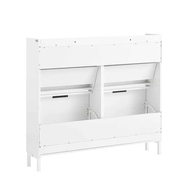 SoBuy Kenkäkaappi 4 ovea | Tilaa 8-12 kenkäparia – Käytävään ja makuuhuoneeseen 100x19x90cm FSR197-W