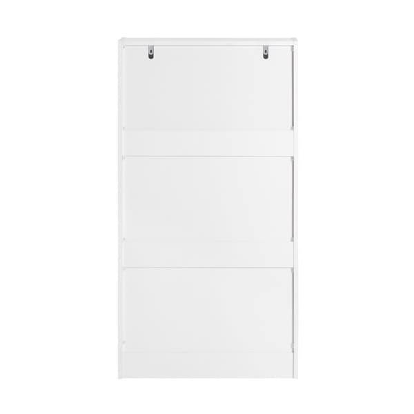 SoBuy Kapea Kenkäkaappi 3 Ovea – Valkoinen Säilytyskaappi Eteiseen 60x24x115cm FSR110-W