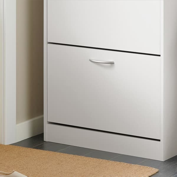 SoBuy Kapea Kenkäkaappi 3 Ovea – Valkoinen Säilytyskaappi Eteiseen 60x24x115cm FSR110-W