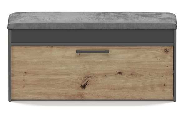 SKOSKAB PARMA ANTRACIT EG ARTISAN MED SÆDE OG OPBEVARING TIL HJEMMEKONTORET