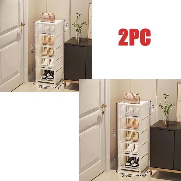 Skoorganisator, Stabelbar Design, Nem Samling,6 lag hvide 2PC