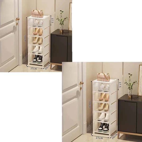 Skoorganisator, Stabelbar Design, Nem Samling,6 lag hvide 2PC