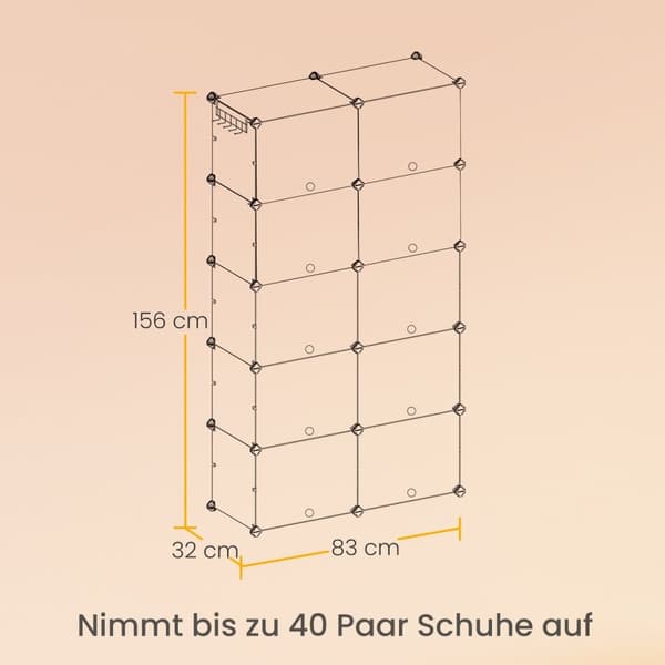 ROOTZ 10 COMMENT SHOE SHAP - SHOE CABINET - SHOE ORGANSIERER - ABS & PP Plastic - Steel Frame - 32x82x152cm - Rumbesparende løsning