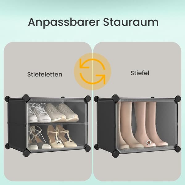 ROOTZ SHOE SHEM 10 COMMENT KABINET - Opbevaringsarrangør - Sko rack - Holdbar ABS & PP - 30x40x30cm rum. - 32x82x152cm samlet
