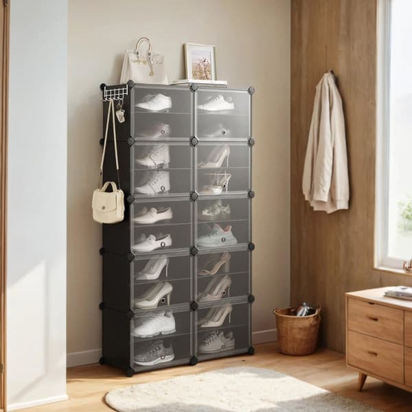 ROOTZ SHOE SHEM 10 COMMENT KABINET - Opbevaringsarrangør - Sko rack - Holdbar ABS & PP - 30x40x30cm rum. - 32x82x152cm samlet