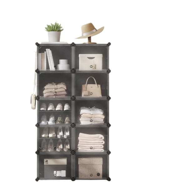 ROOTZ SHOE SHEM 10 COMMENT KABINET - Opbevaringsarrangør - Sko rack - Holdbar ABS & PP - 30x40x30cm rum. - 32x82x152cm samlet