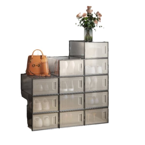 Rootz 12 Set Shoe Organizer - Skobokse - Plastskoopbevaring - Rumbesparende - 33,5 cm x 23,2 cm x 14,3 cm
