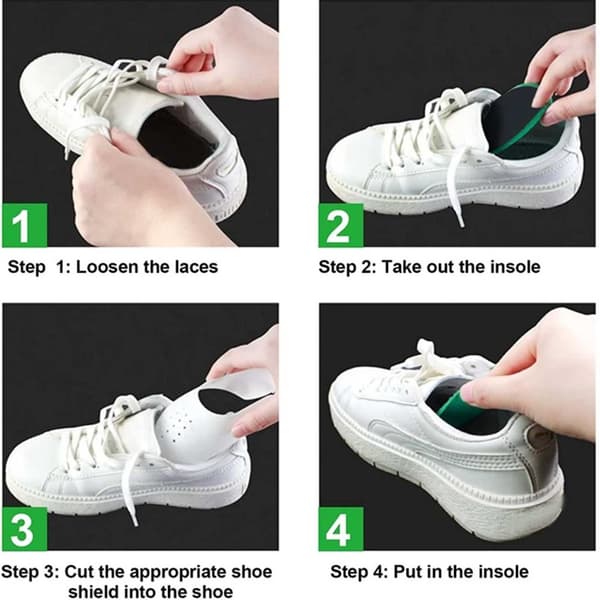 2-pack Skydd Mot Skoveck / Gångveck På Sneakers - Vit