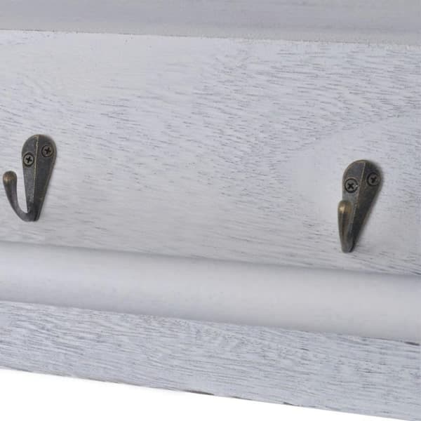 vidaXL Vegghylle hvit 60x23,5x33 cm keisertre