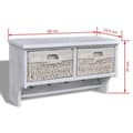 Miniatyrbilde 8 av 8: vidaXL Vegghylle hvit 60x23,5x33 cm keisertre