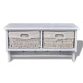 Miniatyrbilde 2 av 8: vidaXL Vegghylle hvit 60x23,5x33 cm keisertre