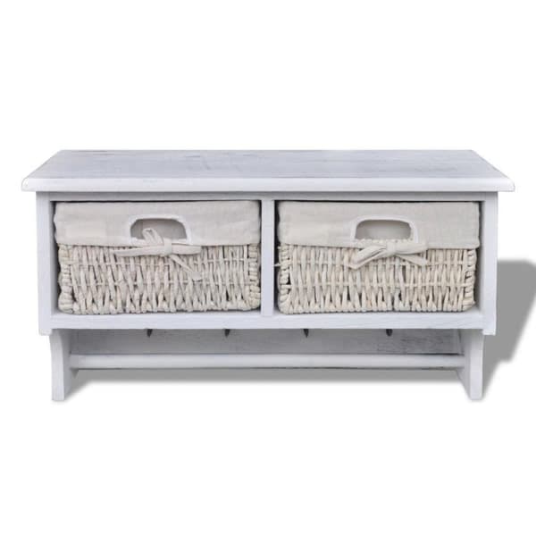 vidaXL Vegghylle hvit 60x23,5x33 cm keisertre