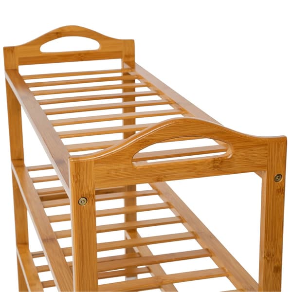 Skoreol i træ 67,5x26x68 cm med fire niveauer - brun