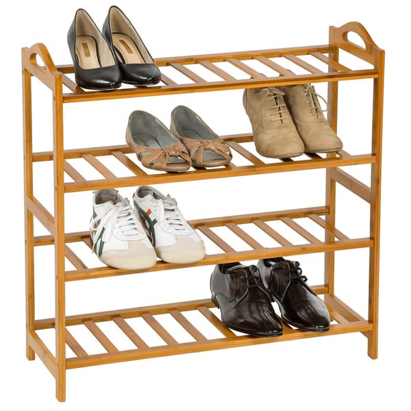 Skoreol i træ 67,5x26x68 cm med fire niveauer - brun