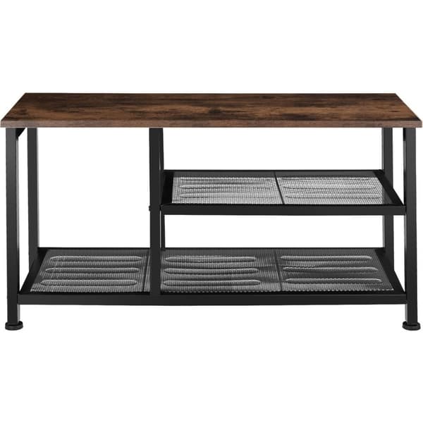 Skoreol Taunton 80x30x45,5cm - Industrielt mørkt træ, rustikt