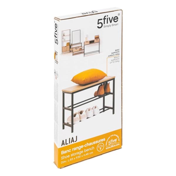 Skohylle med sittebenk - 2 hylleplan