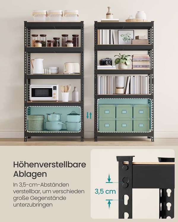 Kraftig hylde, SONGMICS GLR300E01, 30x75x150 cm, Sølv