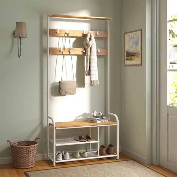 Tøjstativ, VASAGLE HSR409B01, 30x85x180.5 cm, Eg Hvid