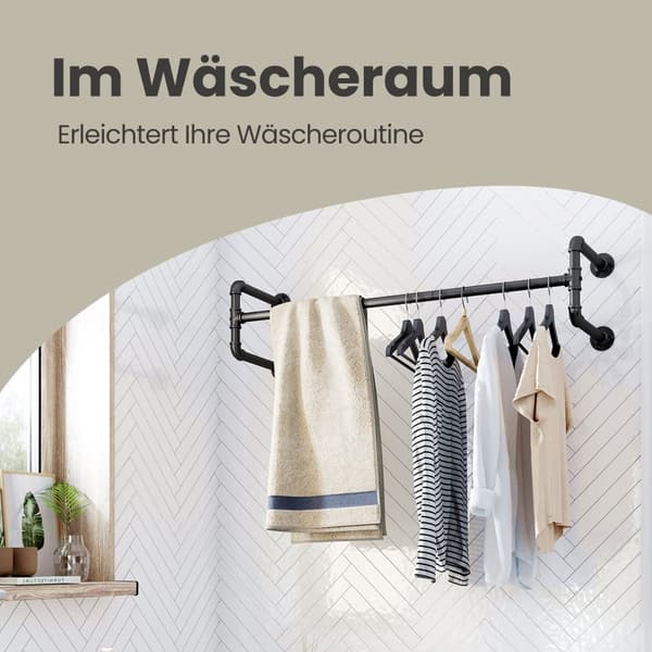 Vaateripustin, SONGMICS HSR64BK, 110x30x29.3 cm, Musta