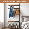 Miniatyrbillede 1 af 6: Tøjstativ, VASAGLE HSR401B01, 32x85x177 cm, Brun-Sort