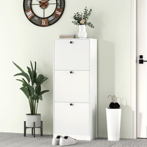 Sko Skab, 47x26x120 cm, Hvid