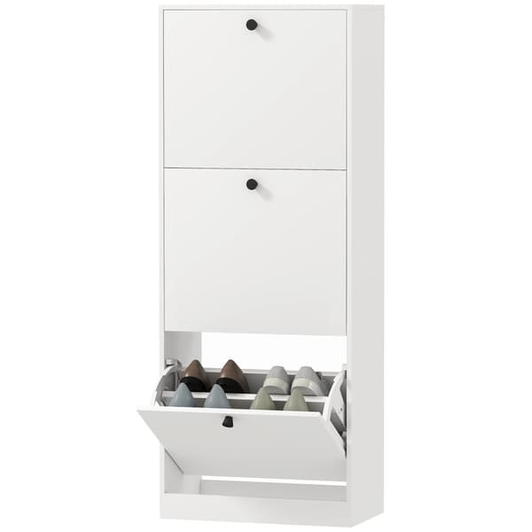 Sko Skab, 47x26x120 cm, Hvid