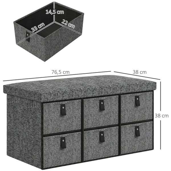 Skobänk, 76.5x38x38 cm, Mörkgrå