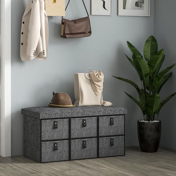 Skobänk, 76.5x38x38 cm, Mörkgrå