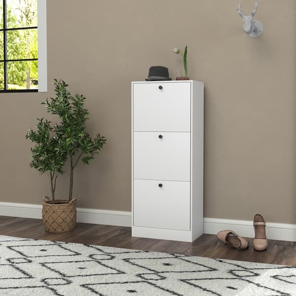 Sko Skab, 47x28x115 cm, Hvid
