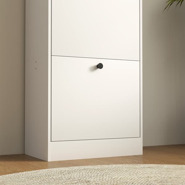 Sko Skab, 47x28x115 cm, Hvid