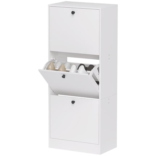 Sko Skab, 47x28x115 cm, Hvid