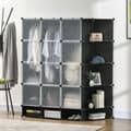 Miniatyrbillede 2 af 5: Gør-det-selv Garderobe, DIY-Würfelregal, 145x46x162 cm, Sort