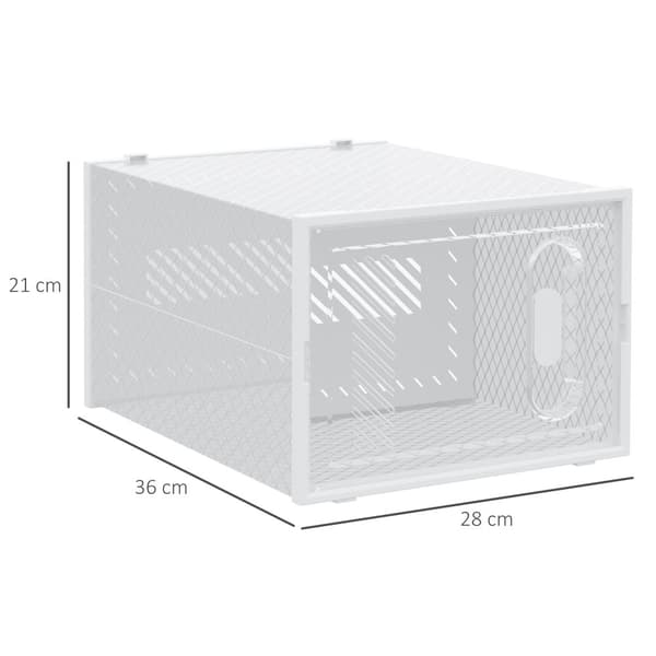 Skoboxset, 18er, 28x36x21 cm, Transparent Vit