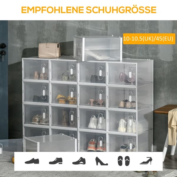 Skoboxset, 18er, 28x36x21 cm, Transparent Vit