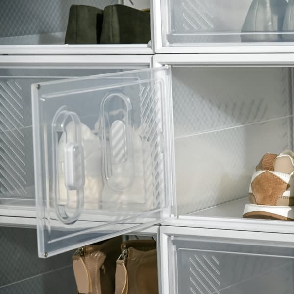 Skoboxset, 18er, 28x36x21 cm, Transparent Vit