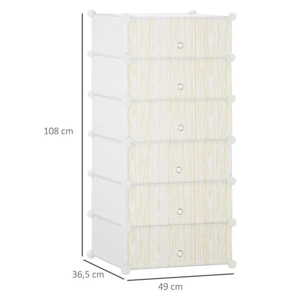 Sko Rack, 49x36.5x108 cm, Hvid