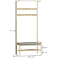 Pikkukuva 3 / 9: Vaateripustin, 73,5L x 34S x 171K cm, Luonnonvärinen